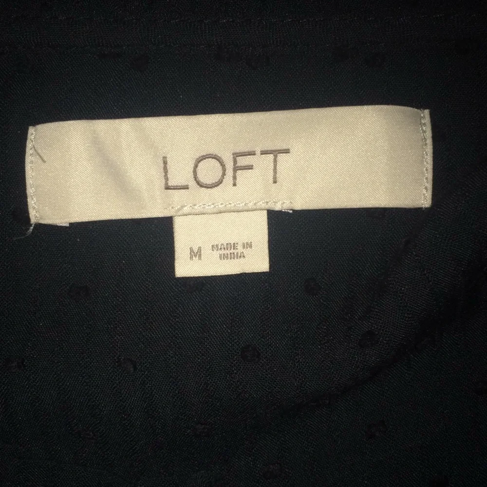 Loft Black Long Sleeve Clip Dot Dress - Picture 9 of 10